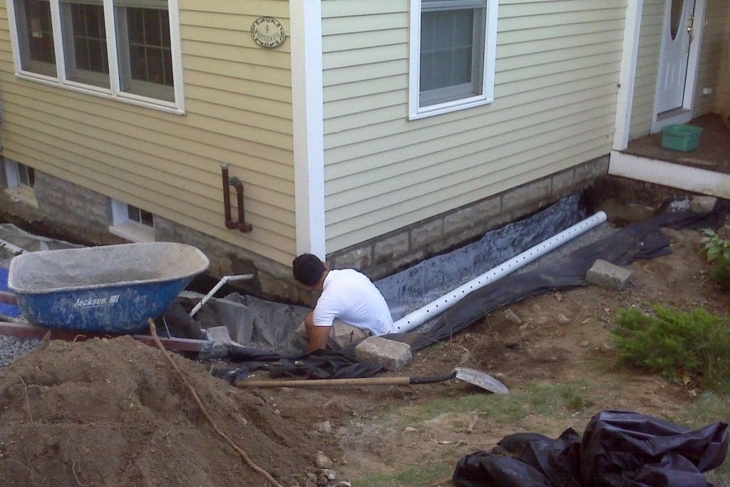 Foundation french drain sales
